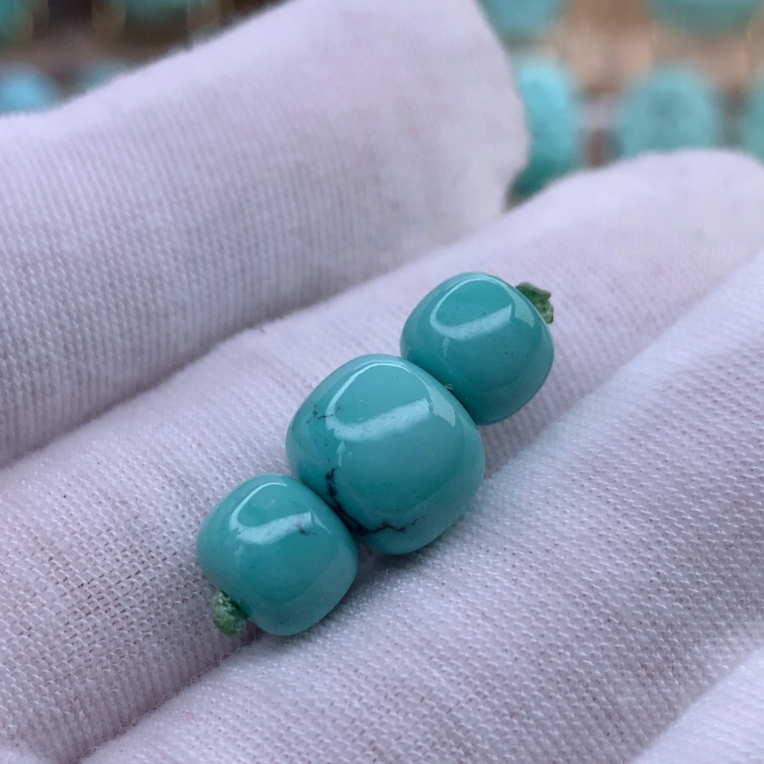 绿松石未镶嵌原矿绿松石老型珠
