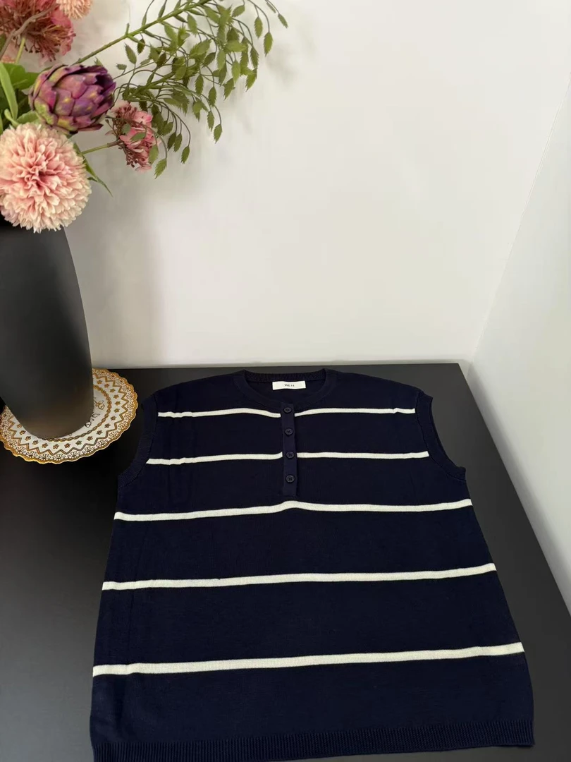 9312【蝶谷】2025春夏休闲时尚坎肩T恤