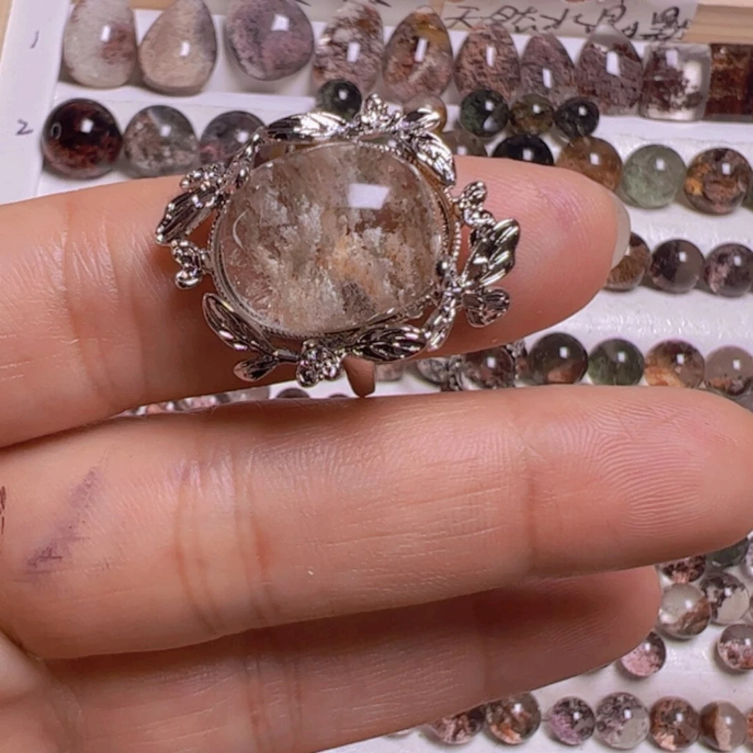 水晶手链银S800镀金镶嵌憨**7