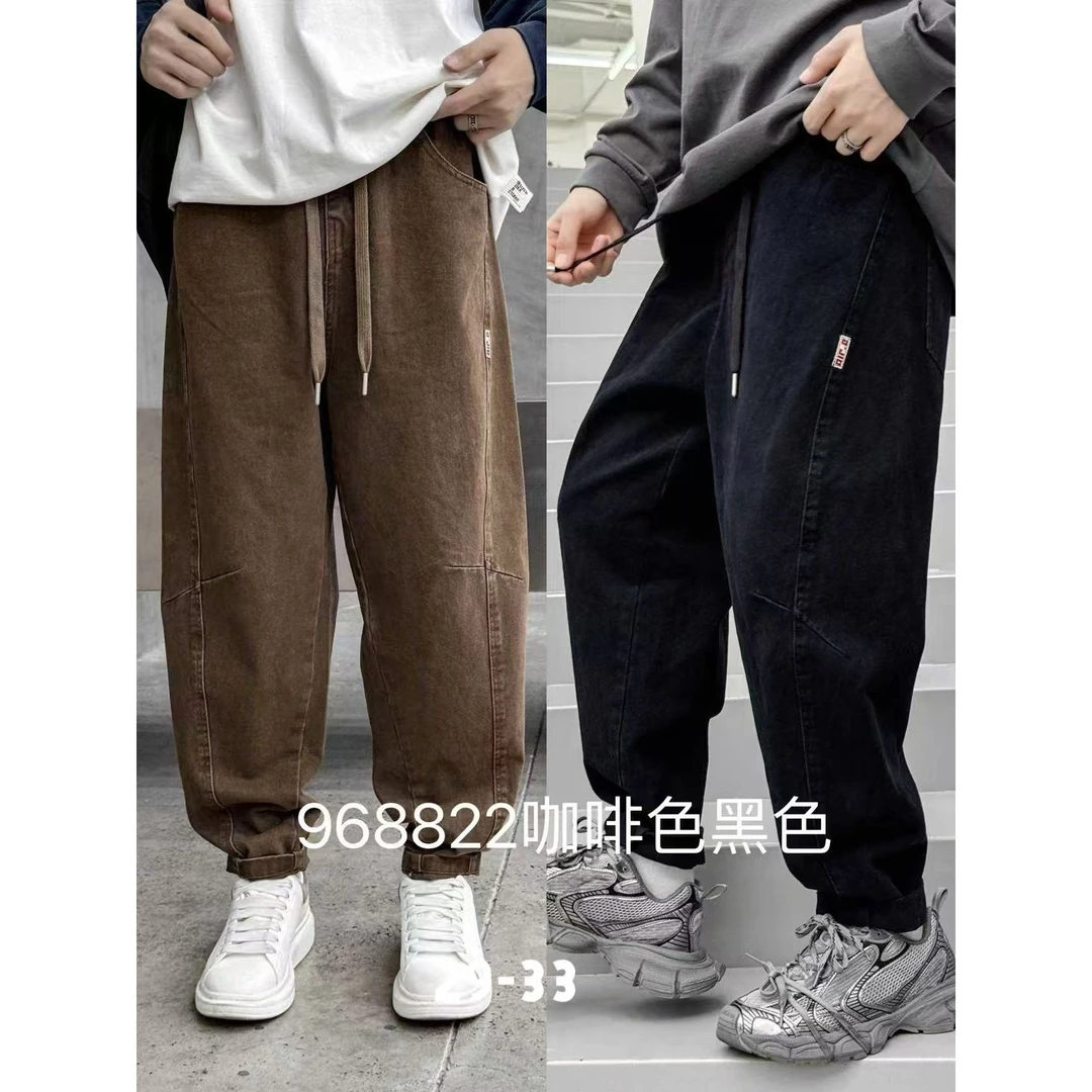 【968822-黑色】青少年春款休闲运动裤