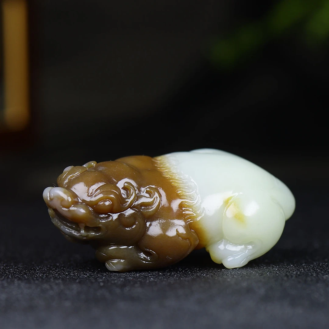 112353和田玉糖白玉貔貅挂件