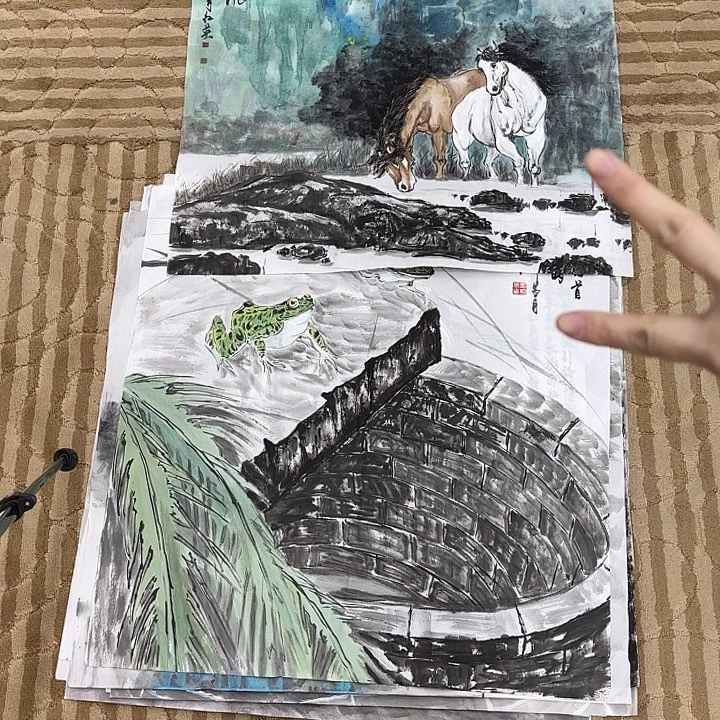 国画名*王花鸟的翅膀是一只巨大