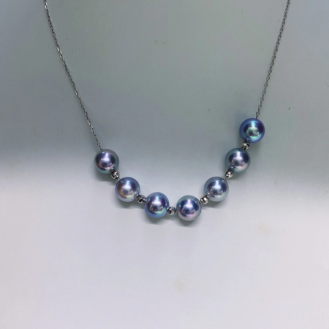 18K金镶嵌项链7-7.5海水珍珠