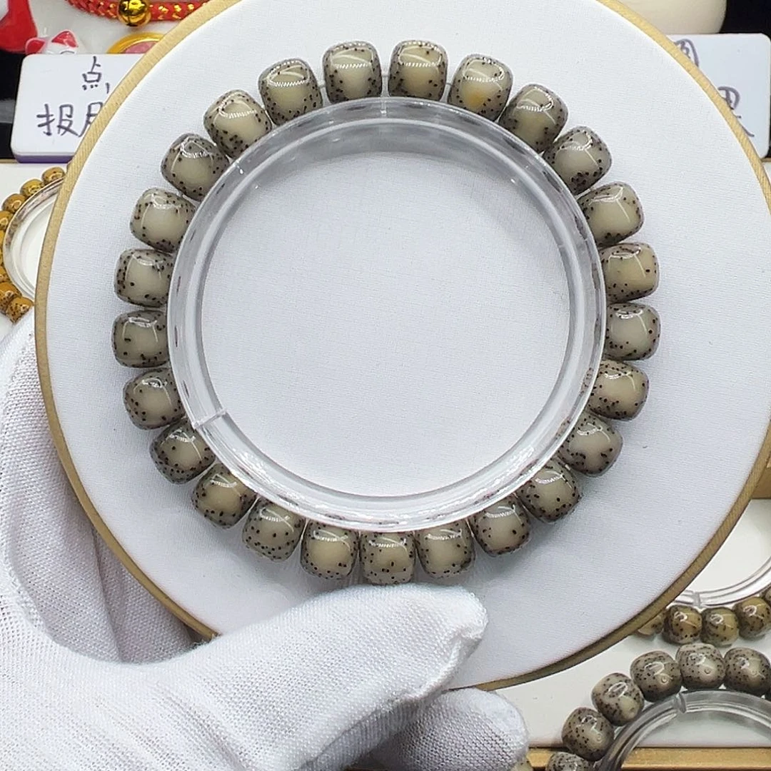 星月菩提手串绿冰糖9✖️8侧留白针尖星