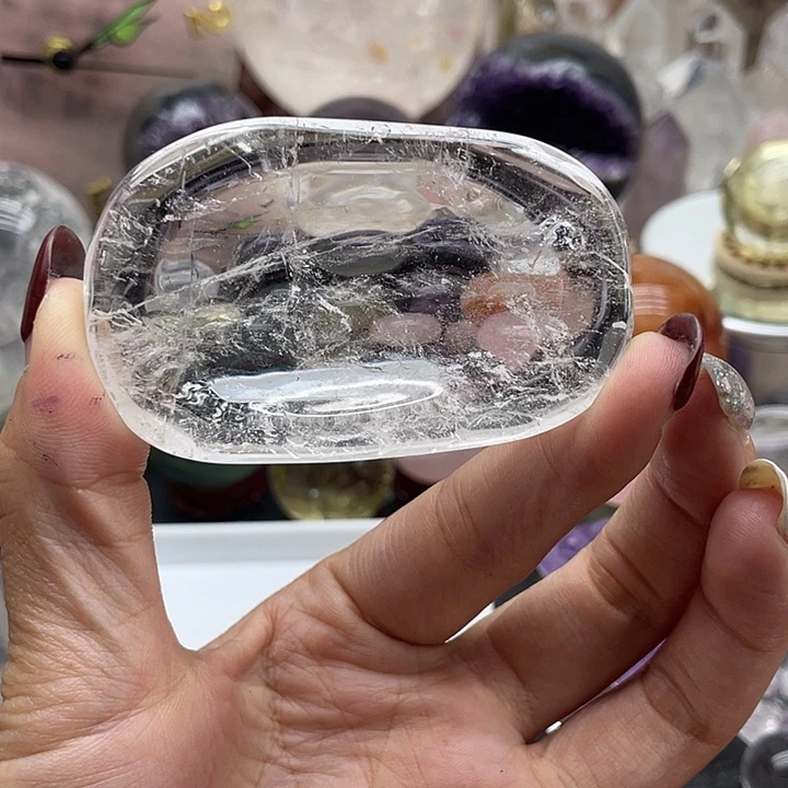 未镶嵌水晶珠宝半成品33白水晶盘长6.8宽4.2厚1.3