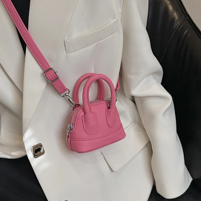 今年流行小包包女2025新款单肩斜挎包精致百搭mini粉色迷你贝壳包