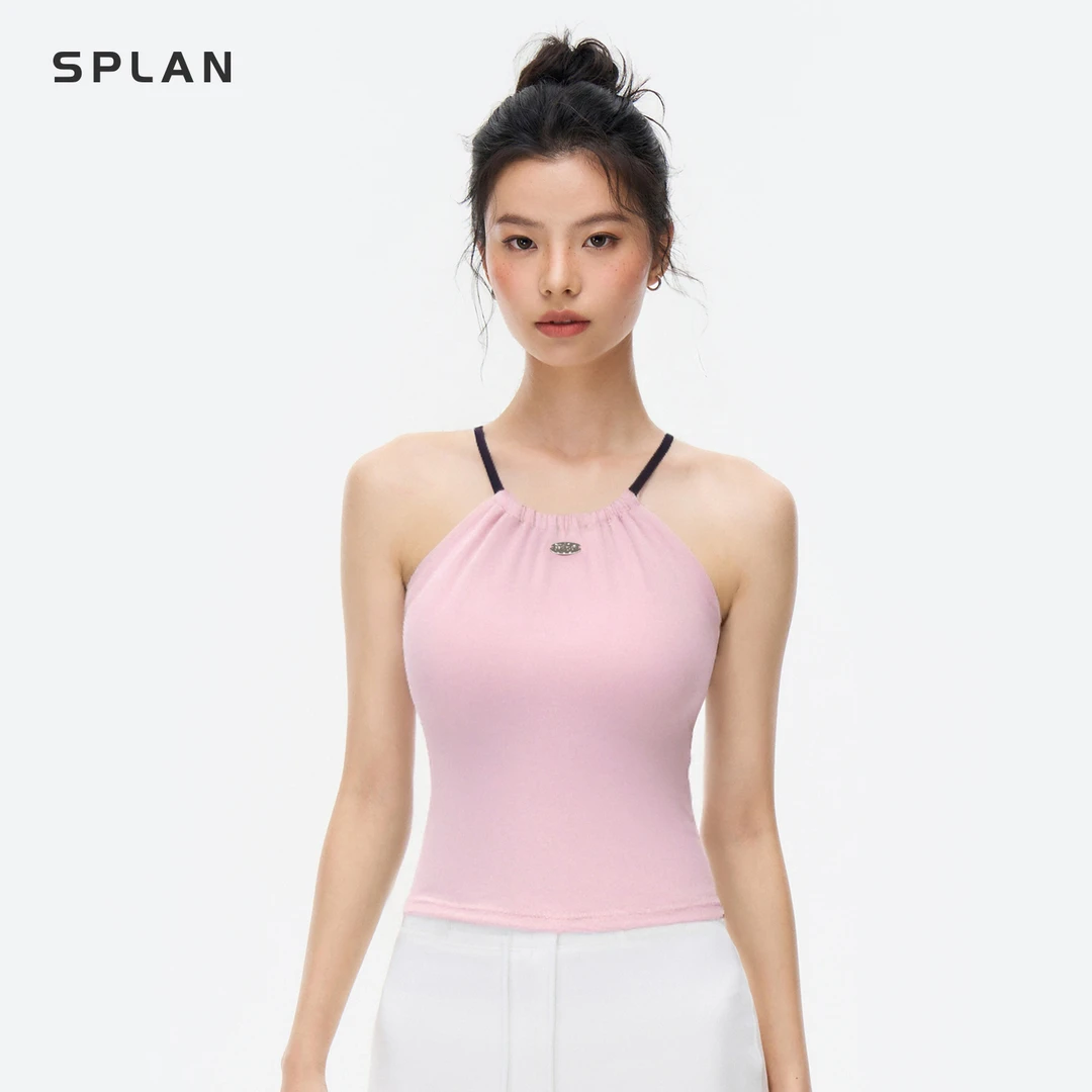 【夏季新品】SPLAN唤醒计划 修身挂脖吊带瑜伽健身运动背心25895
