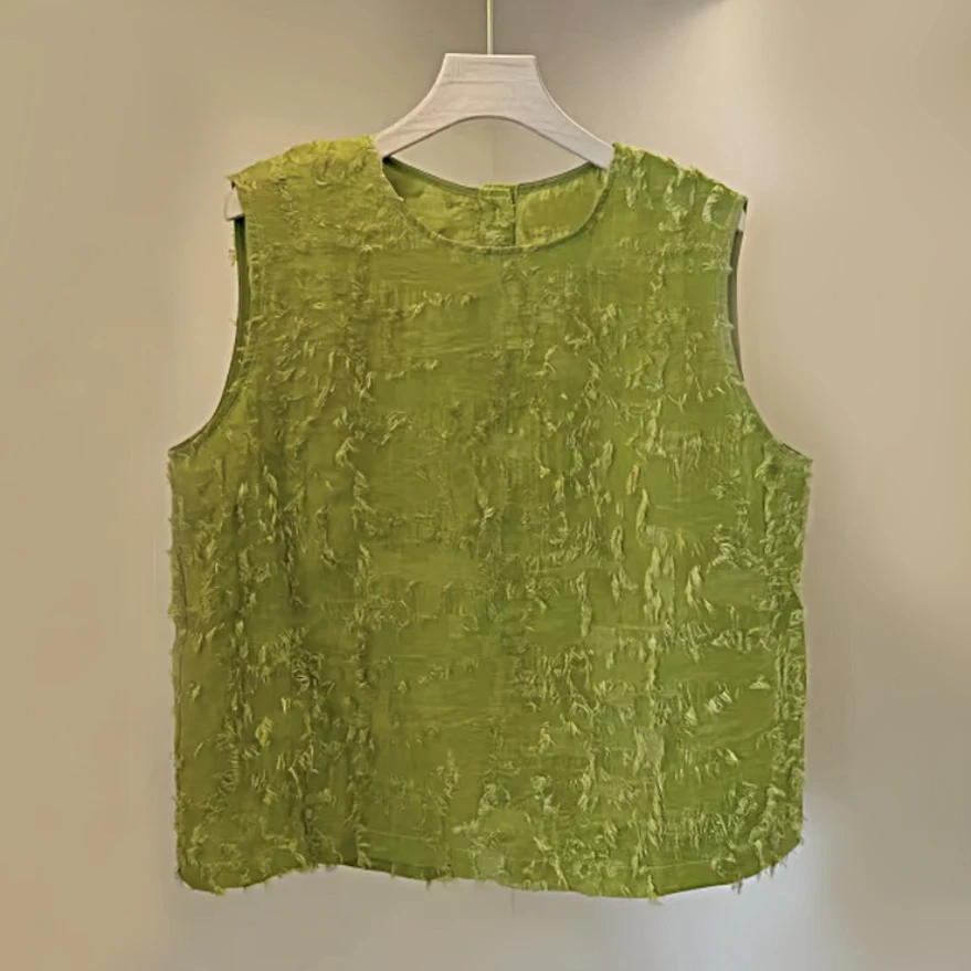 【原始感】2025夏季通勤新中式剪花流苏洋气无袖女薄款时尚潮流上衣