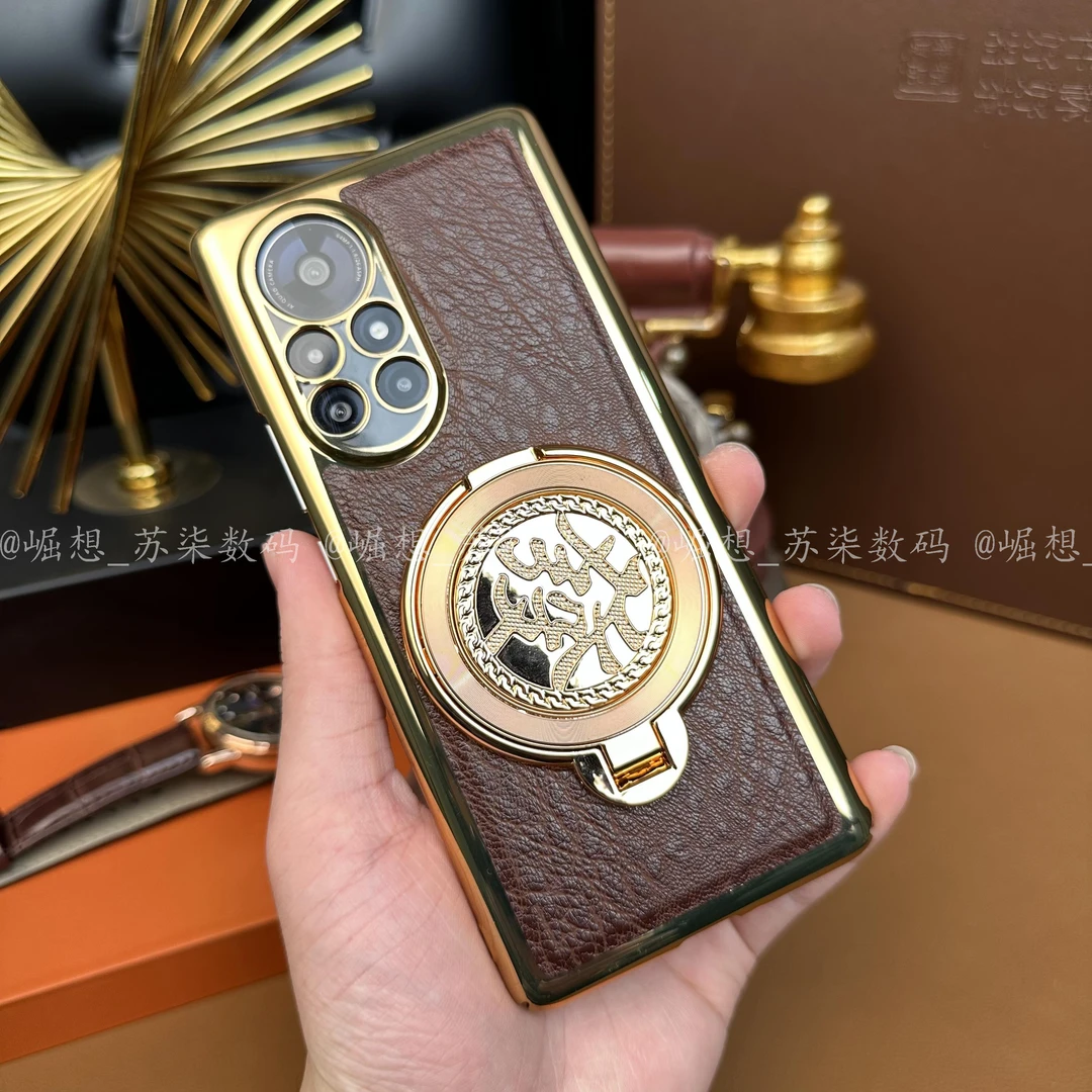 【發财陀螺支架+高档鳄鱼纹】适用华为Nova8手机壳轻薄防摔商务