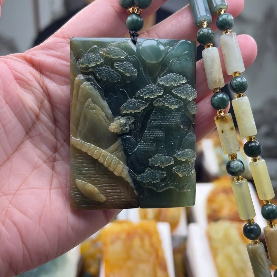 退***心岫玉未镶嵌挂件挂件