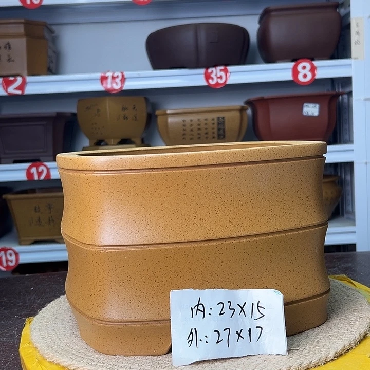 紫砂花盆蛇年大吉