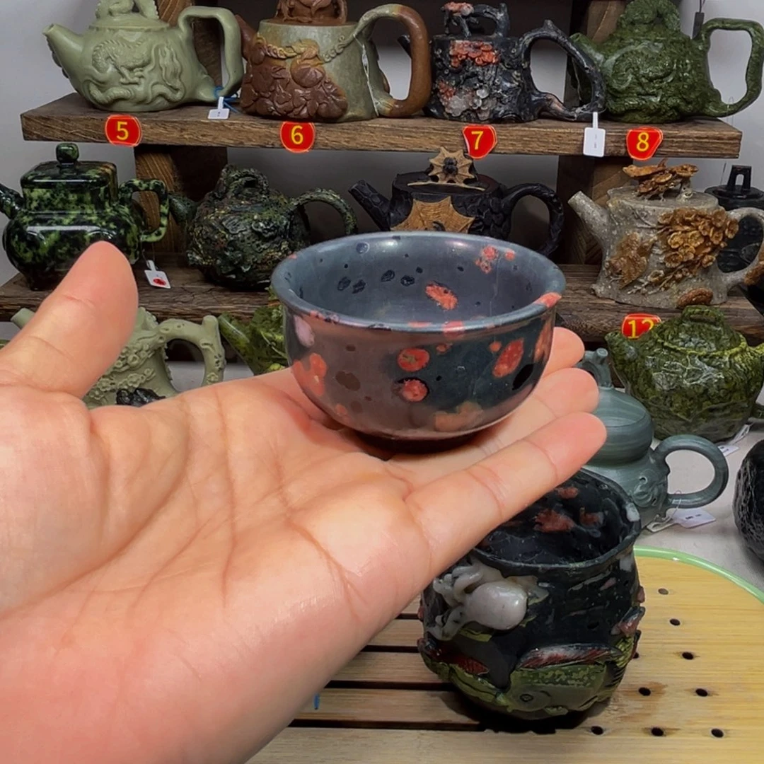 梅花石安山玉茶杯50cc