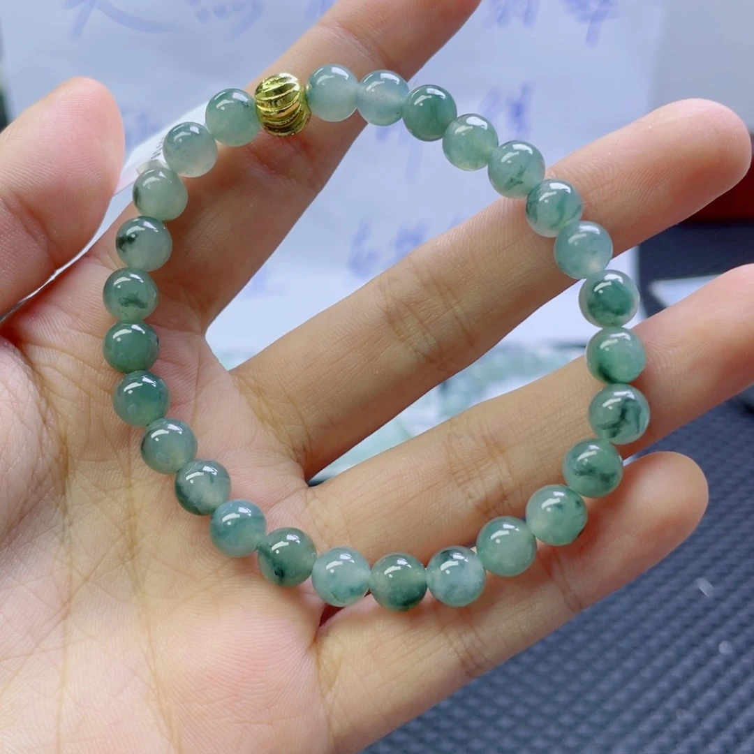 未镶嵌定制翡翠7.1珠串