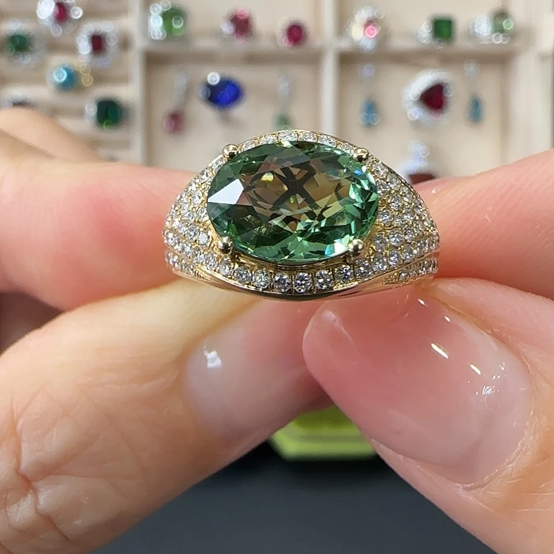 碧玺戒指18K金镶嵌3.26ct