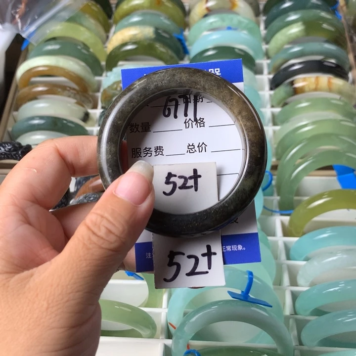 未镶嵌蛇纹石玉手镯6771