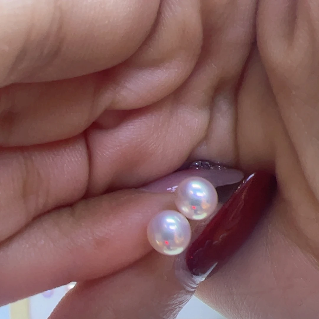 淡水珍珠耳饰18K金镶嵌