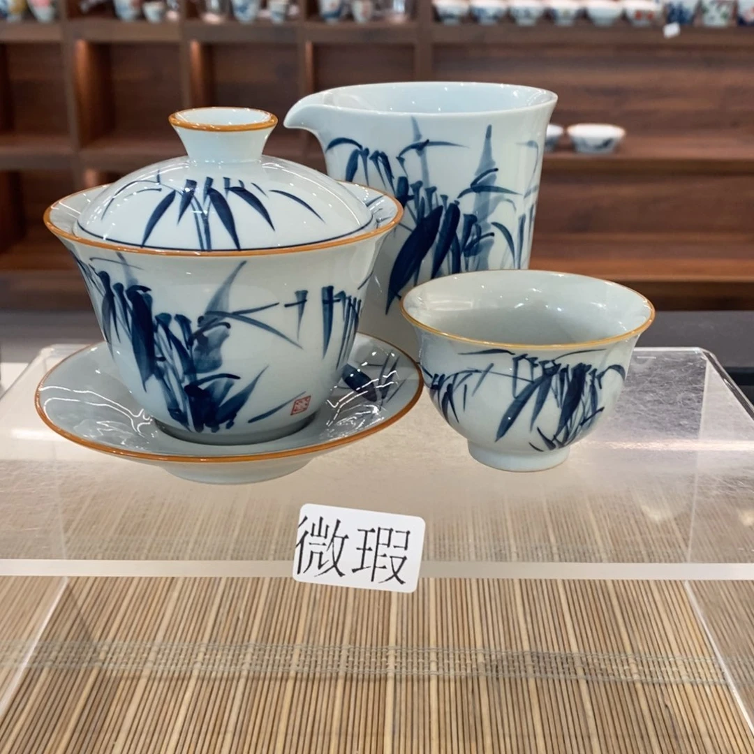釉下彩老陶泥手工绘制