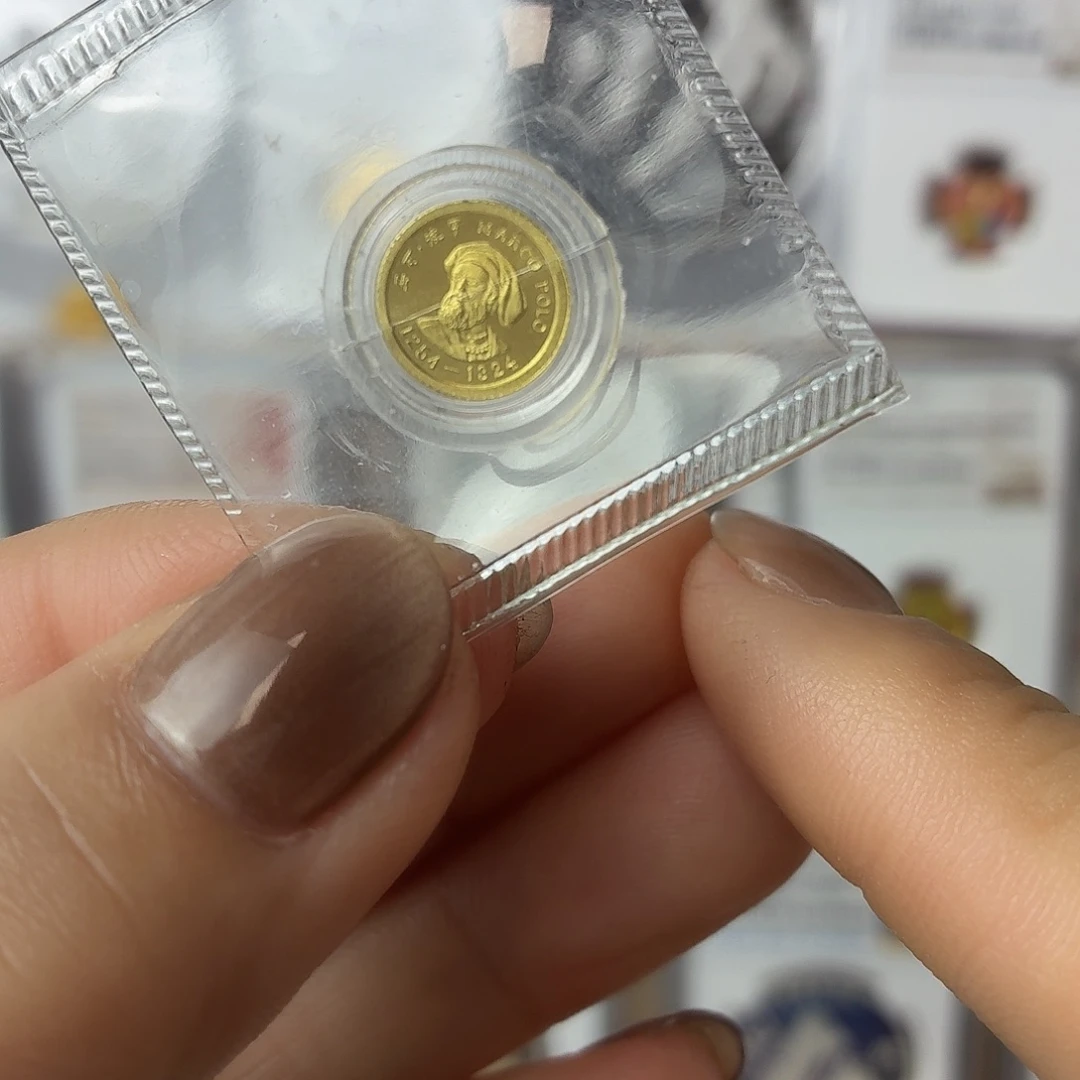 纯金马可金币1克无盒证亚克力壳裂