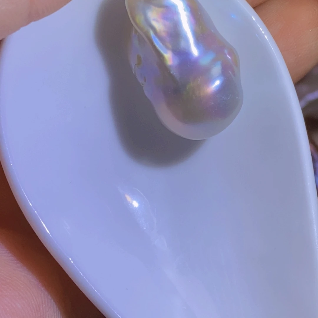 银S925镶嵌淡水珍珠天然淡水珍珠无染色无优化