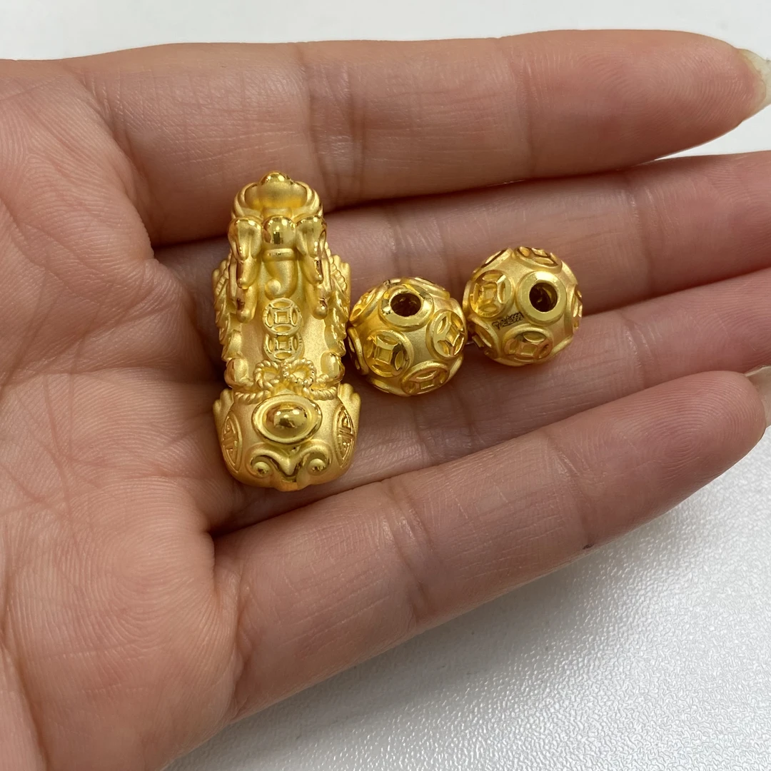 足金笑纳百财貔貅手串
