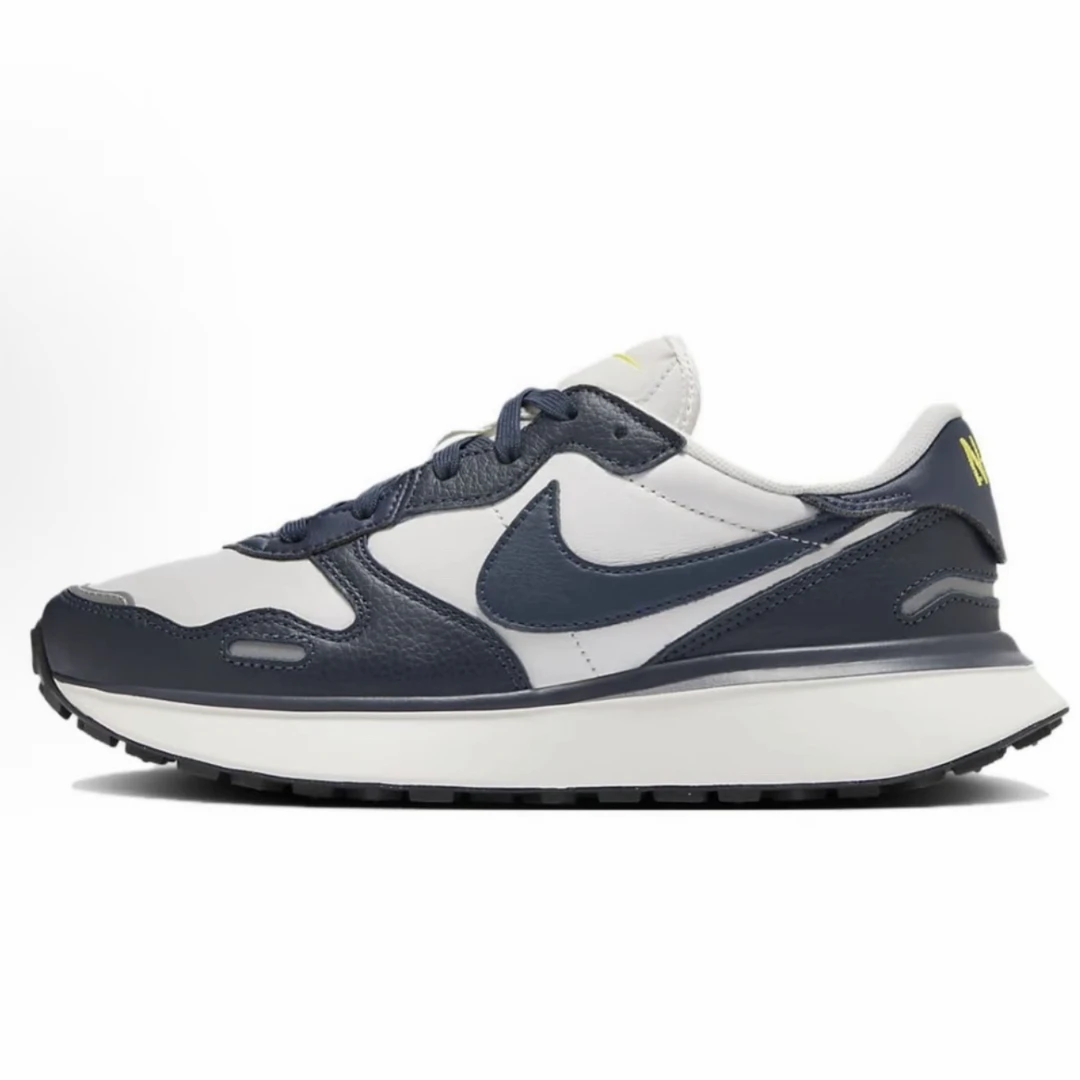 Nike Phoenix Waffle Leather 舒适 低帮跑步鞋 女款 蓝白