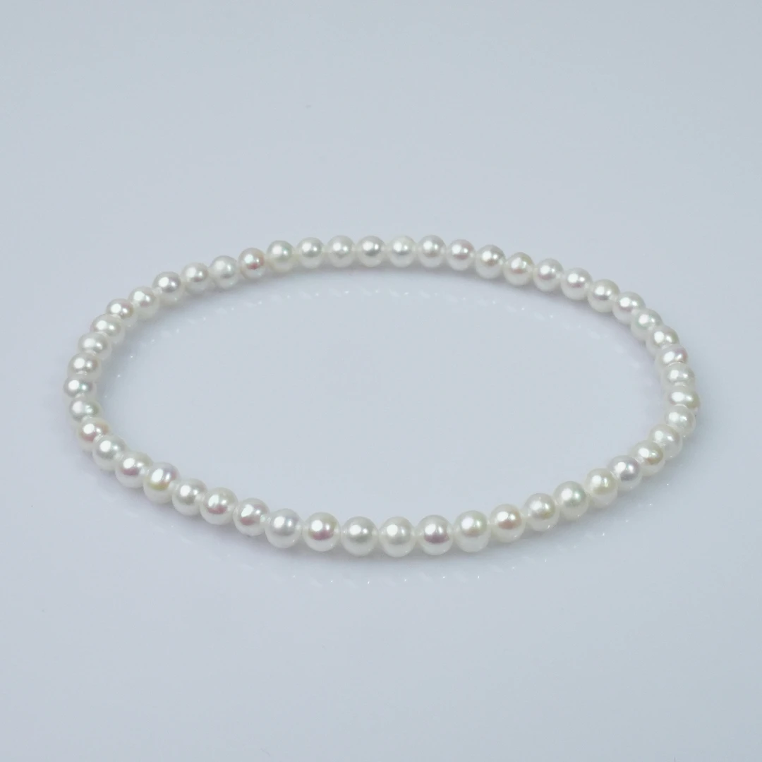 3-3.5mm天然淡水珍珠正圆小米珠素圈珍珠手串0607