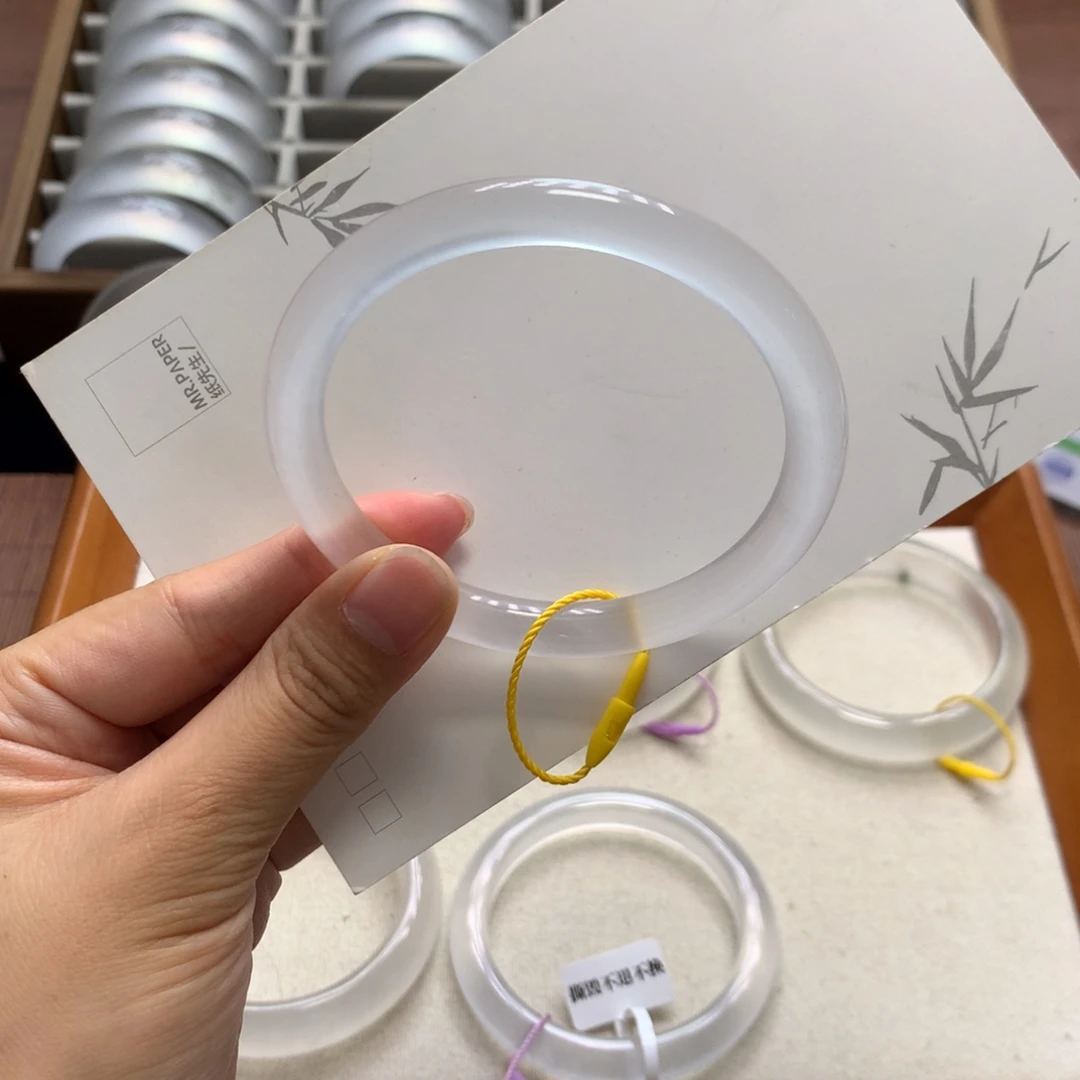 石英质玉（金丝玉）未镶嵌手镯15A59.7细圆