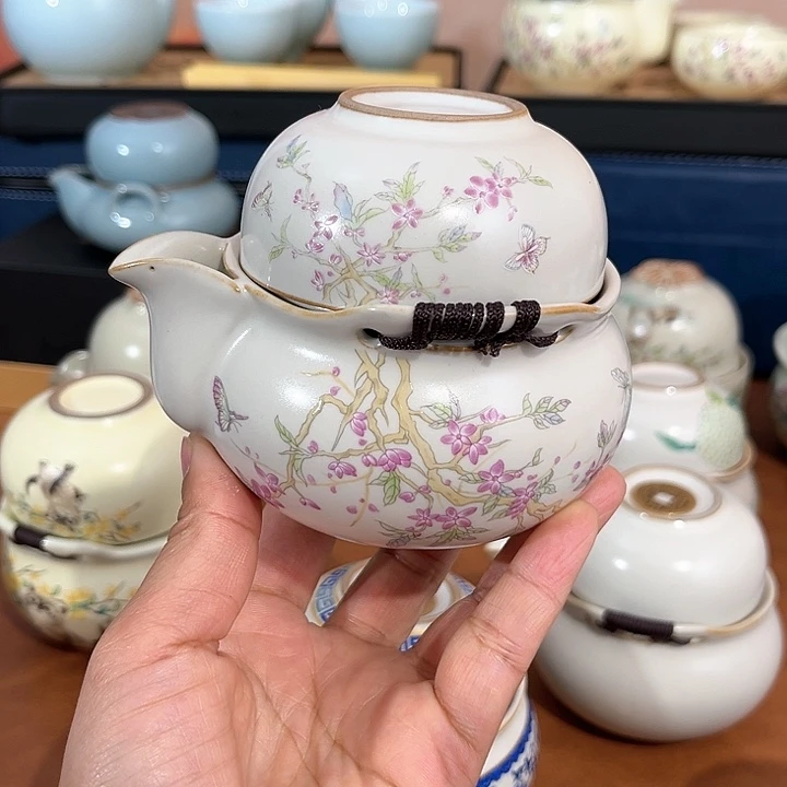 紫藤花一壶一杯手抓壶