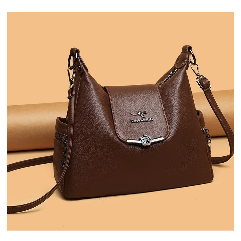 新款时尚斜挎单肩包5031 棕色