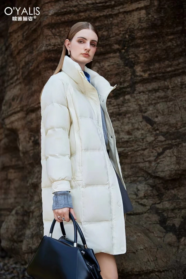 605韩版中长显瘦款羽绒服