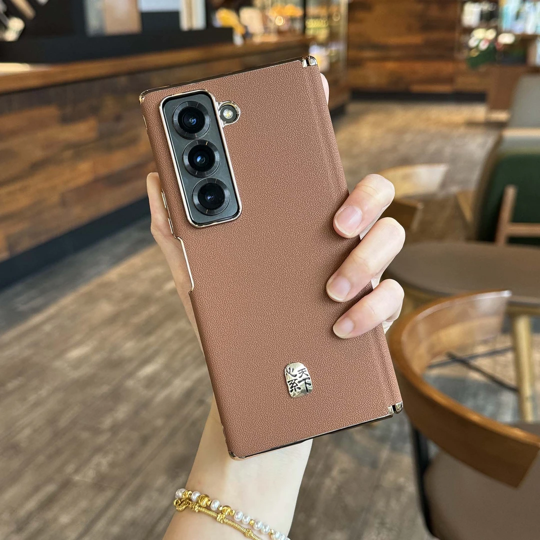 适用三星W25手机壳新款双中轴保护全包电镀商务保护壳W25超薄简约