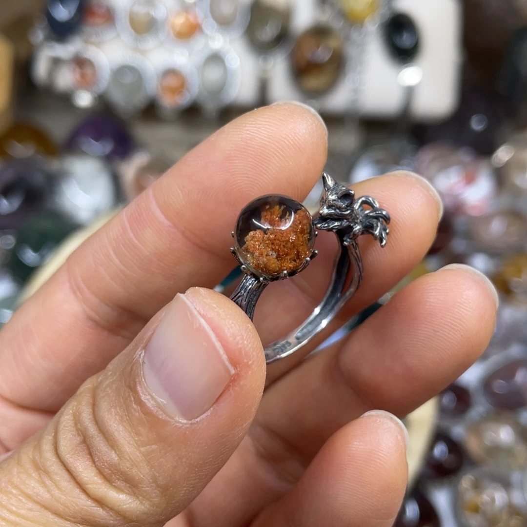 【闪购商品】银S925镶嵌珠宝半成品水晶戒指