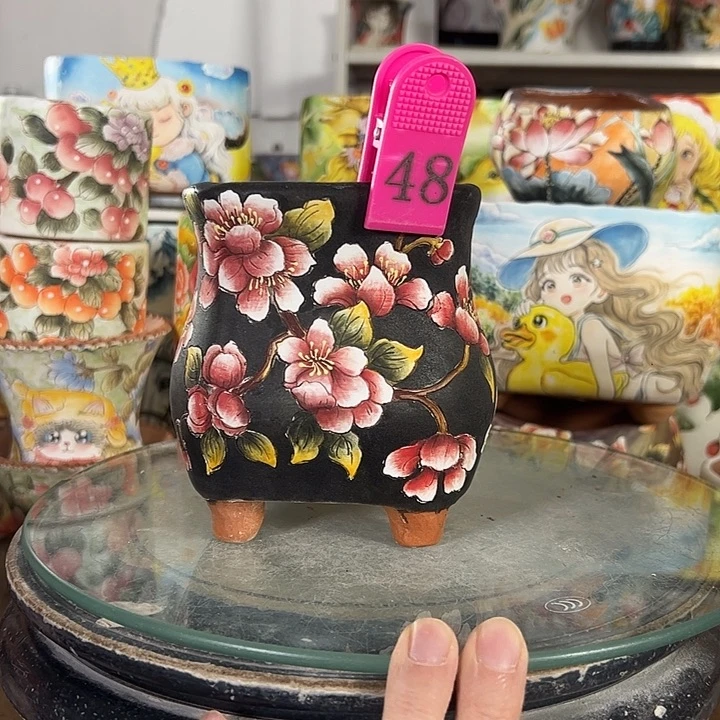 满38包邮 景德镇幸运花盆