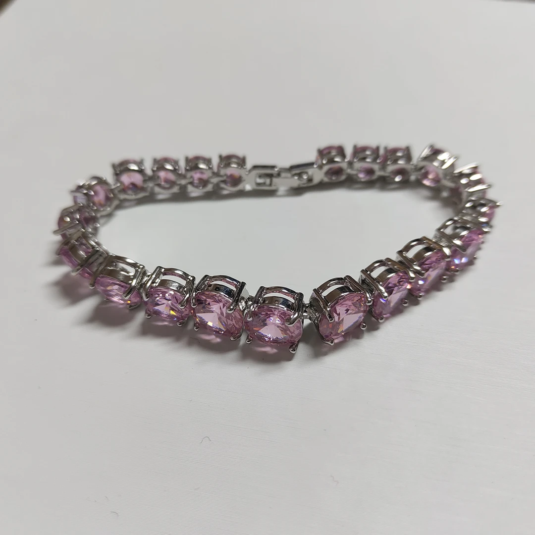 合金珐琅手链 亮点饰品百搭款精美轻奢简约粉色手链经典C003