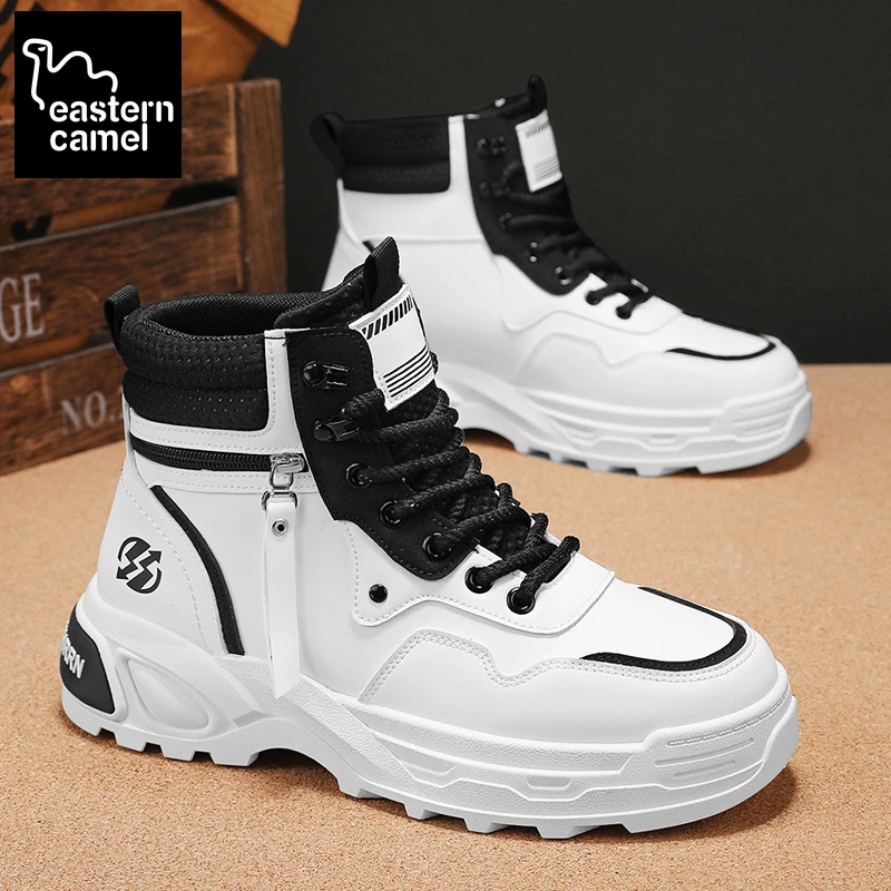 东方骆驼2025新款马丁靴男高帮工装大黄靴美式皮靴高级感英伦短靴