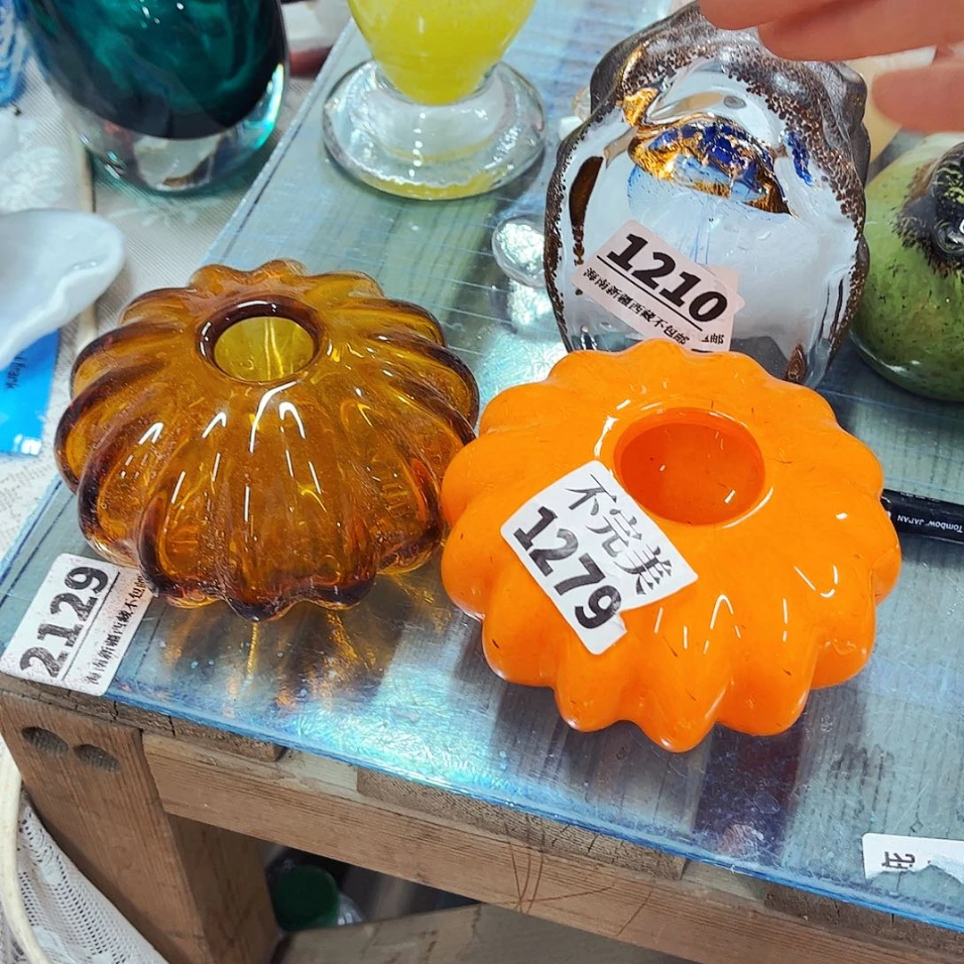 2个小南瓜瓶 家悦琉璃工艺品不完美