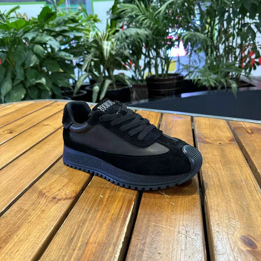 （单鞋）低帮76-56增高秋季厚底编织时尚休闲鞋男士潮流黑色