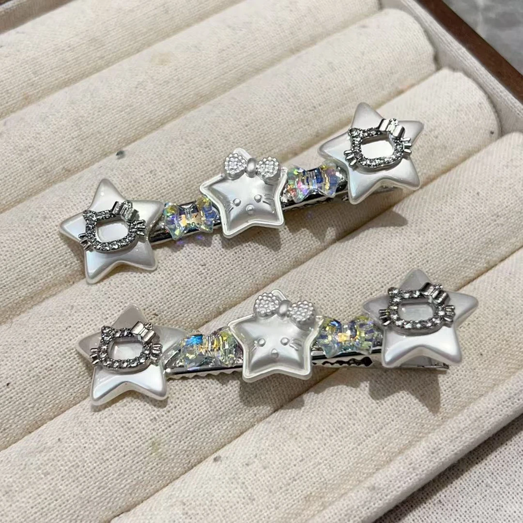 甜酷星星猫咪侧边刘海夹J1701