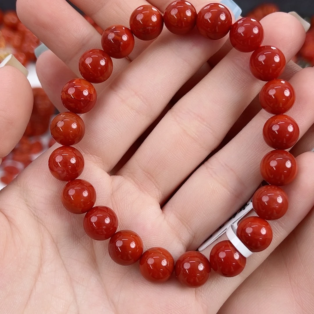南红玛瑙未镶嵌瓦西锦红9mm手串