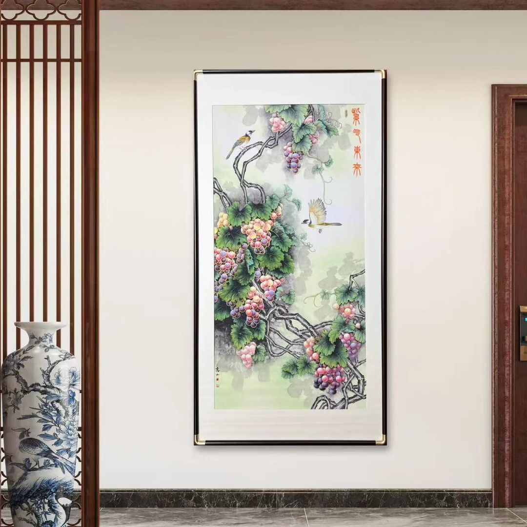 高老师人物系列书画作品紫气东来葡萄