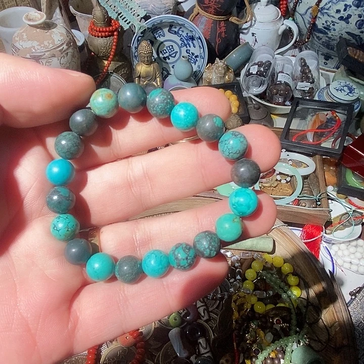 绿松石未镶嵌手链工艺品配饰摆件