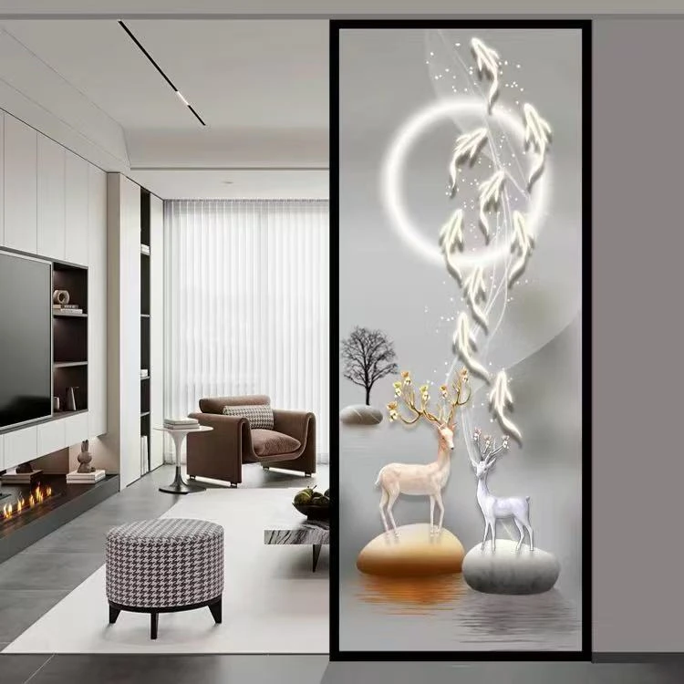 福字九鱼现代中国风客厅屏风隔断入户玄关阳台屏风隔断客厅