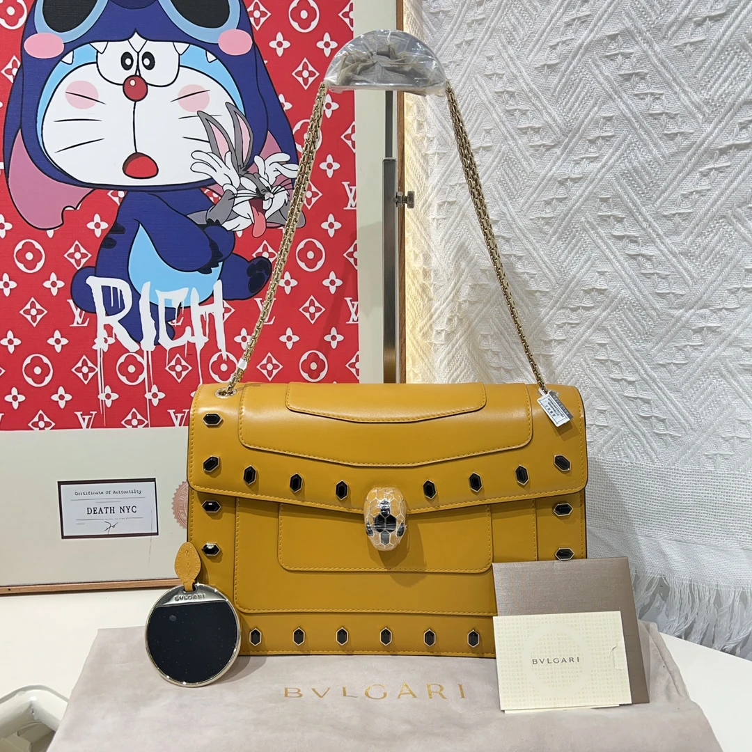 99新 BVLGARI/宝格丽 宝格丽新款中号蛇头斜挎包 cj4227