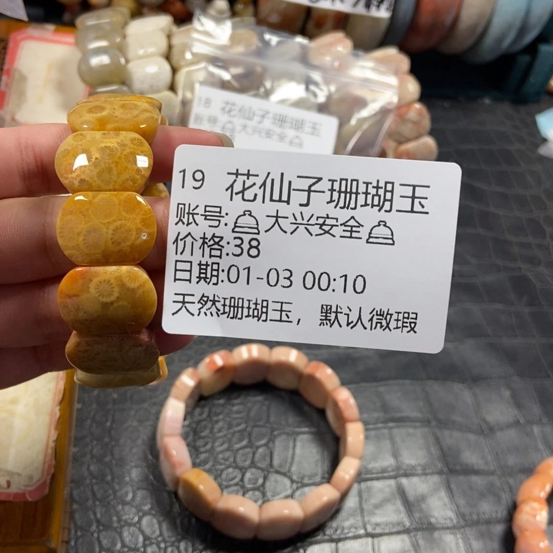 *****硅化珊瑚未镶嵌手串19