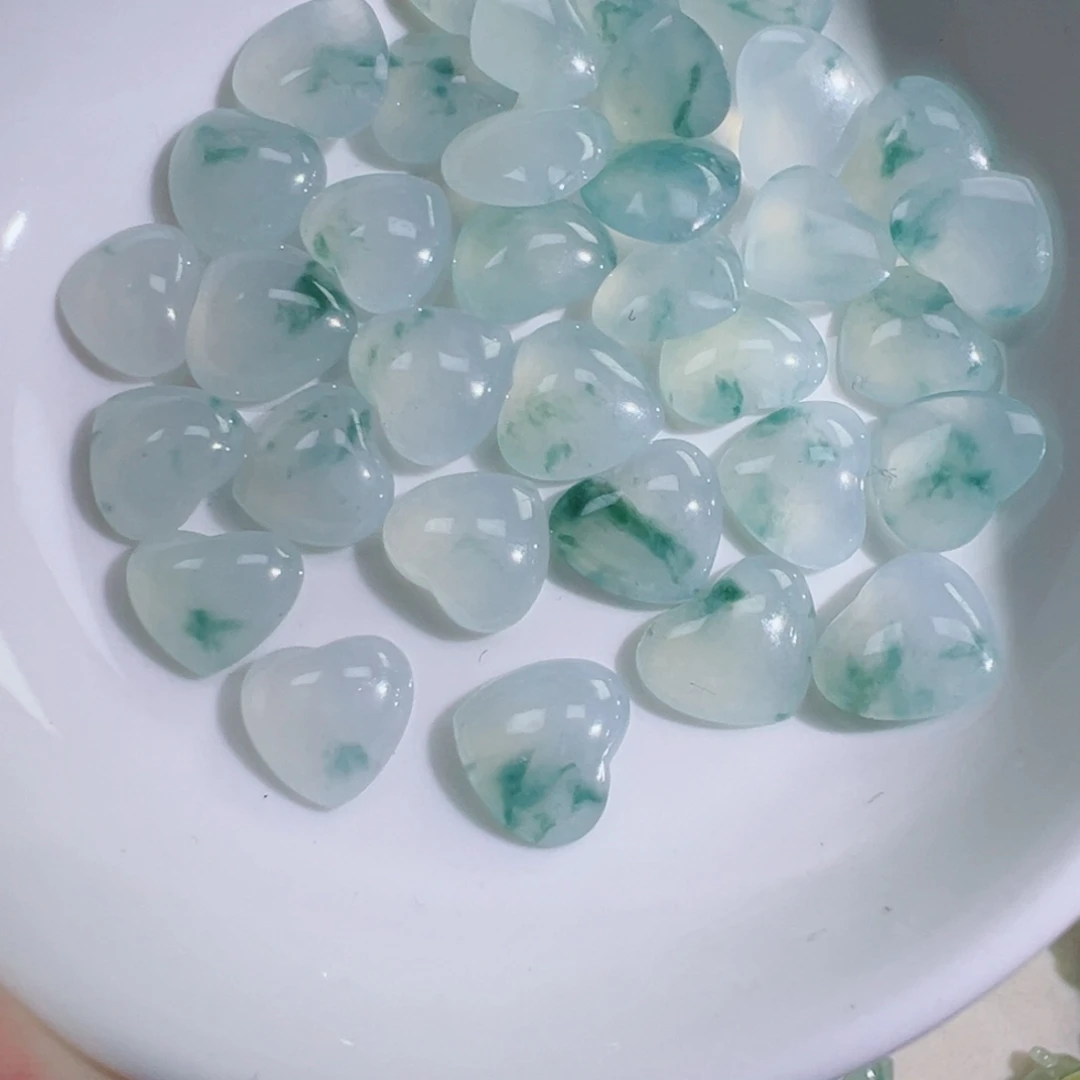 翡翠散珠飘花爱心一个 多样性发货