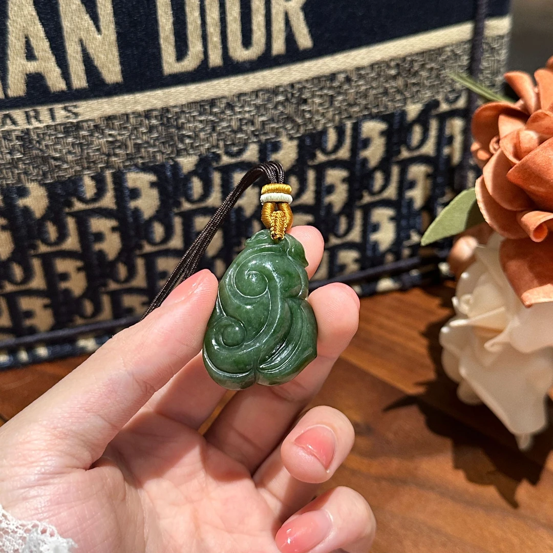 【凰一品】和田玉碧玉如意吊坠