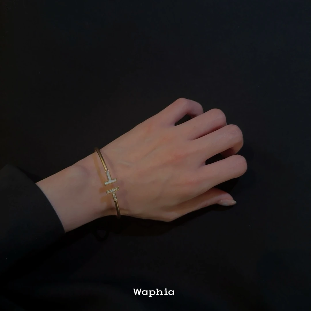 合金手镯 Waphia设计师款经典时尚轻奢【双T手镯】  TF007