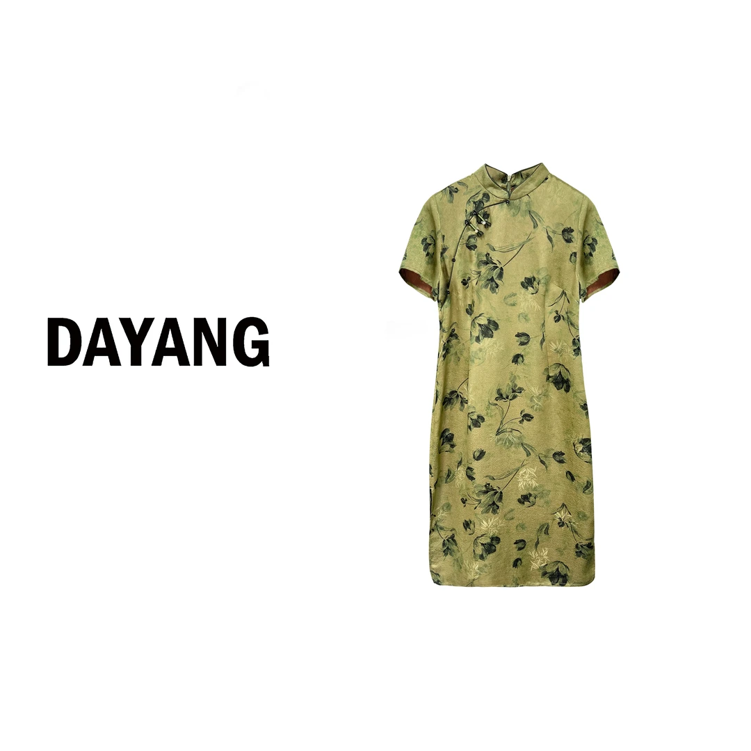 【DAYANG】夏日青提 旗开得胜斜襟后拉链改良旗袍连衣裙