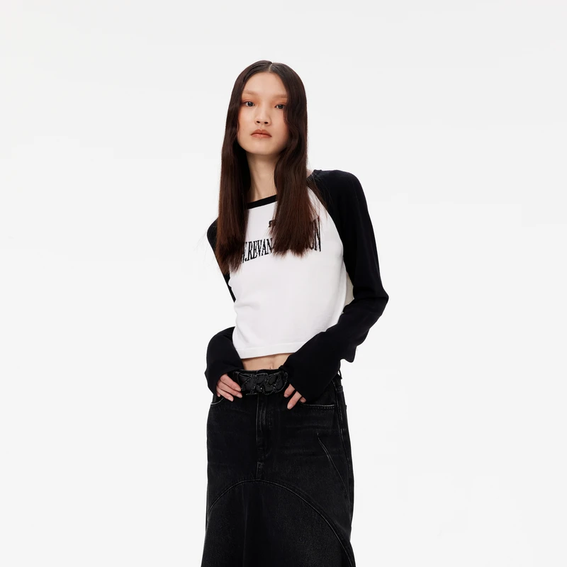 REVAN芮范甜龙年酷风撞色卫衣针织衫RM10601186#24K