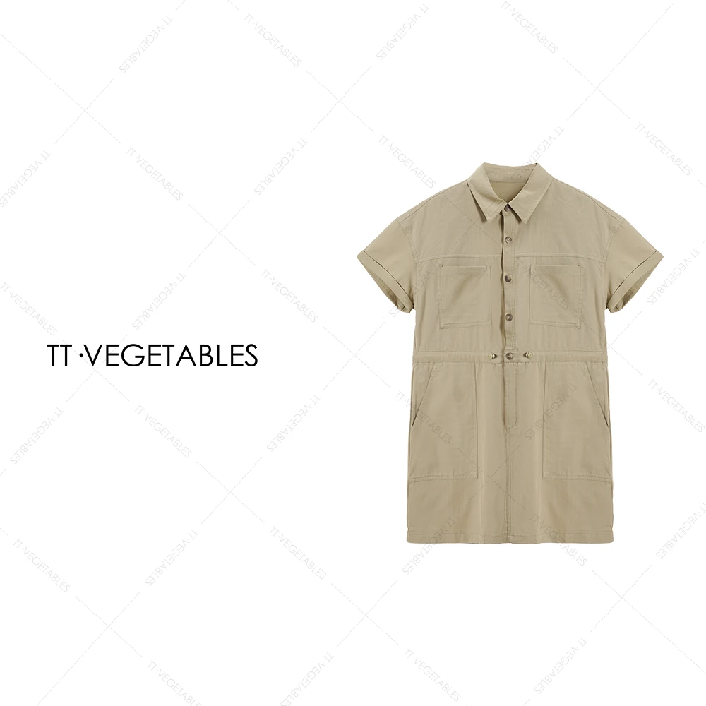 TT・VEGETABLES【序白】义和 2025夏款连体衣抽绳收腰连体裙512145